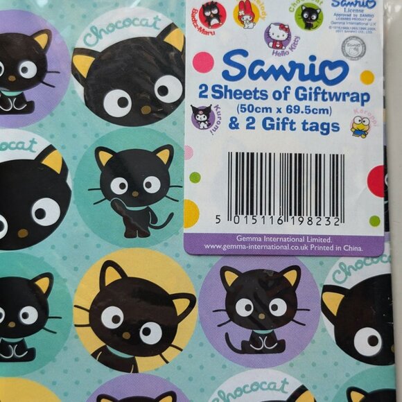 2 for $20 Sanrio Chococat Gift Wrap Set – 2 Sheets + 2 Gift Tags New in Package - Picture 2 of 3
